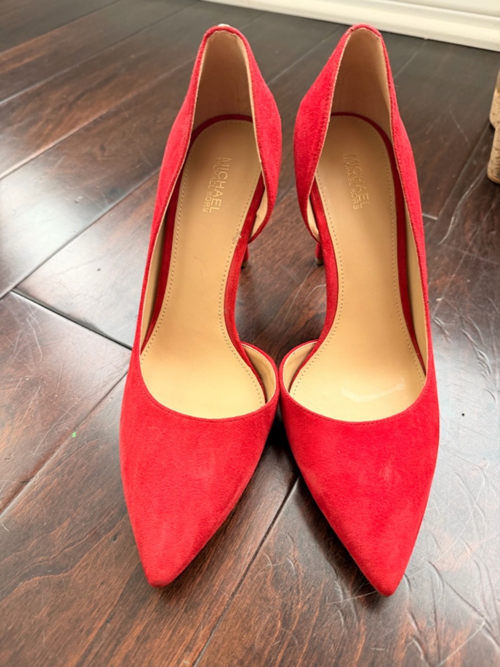 MICHAEL Michael Kors Red Suede Pointed Toe Pumps